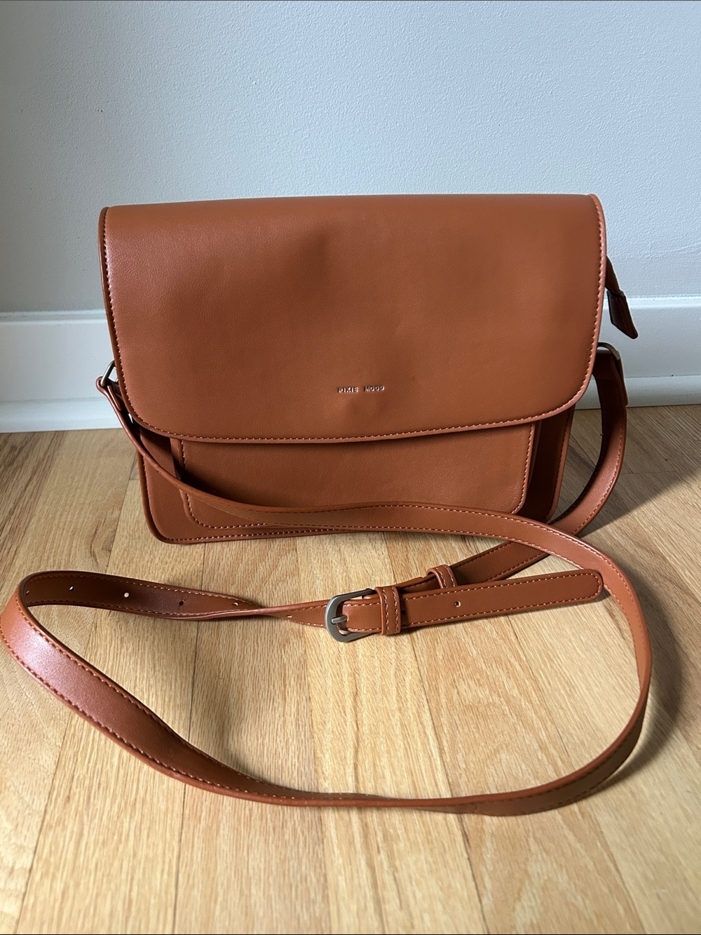 Pixie Mood Cognac Crossbody with Adjustable Strap